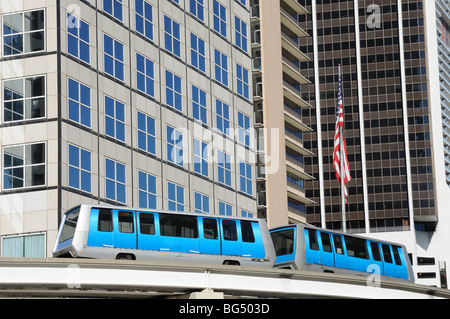 Completamente automatizzato di Miami Centro citta' sistema di treno Foto Stock