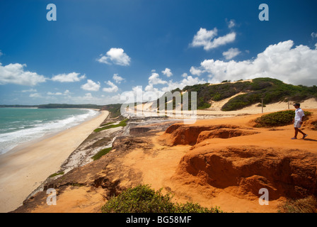 La bellissima costa a Ponta do Madeiro vicino a Tibau do Sul e Pipa Brasile Foto Stock