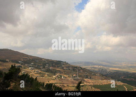 Israele, Galilea superiore, una vista del Libano dal kibbutz di Misgav Am Foto Stock