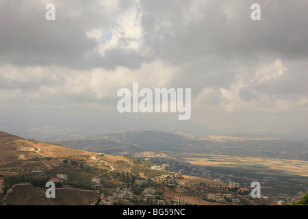 Israele, Galilea superiore, una vista del Libano dal kibbutz di Misgav Am Foto Stock