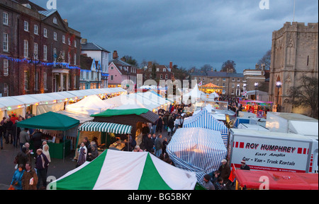 Natale Fayre mercato a Bury St Edmunds 29 Novembre 2009 Foto Stock
