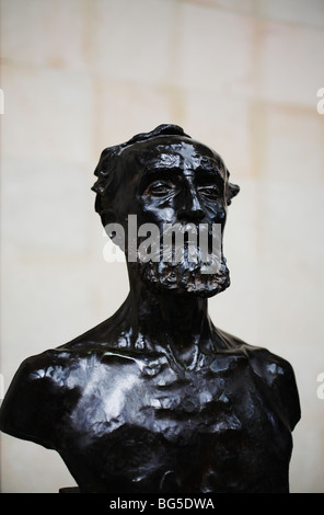 Jules Dalou busto in bronzo di Auguste Rodin, Musée d'Orsay (Museo Orsay), Parigi, Francia Foto Stock