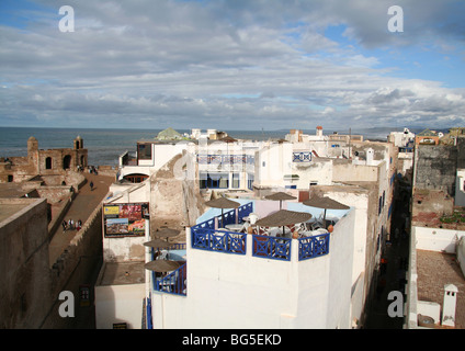 Vista sopra i tetti di Essaouira Medina . Foto Stock