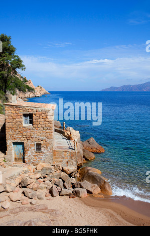 In Francia, in Corse-du-Sud (2A), marina di Piana nella grotta di Ficajola Foto Stock