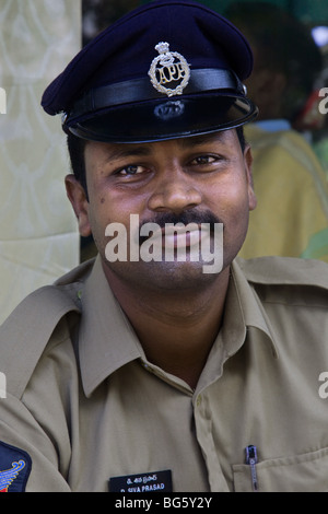 Poliziotto indiano, Andhra Pradesh, India Foto Stock