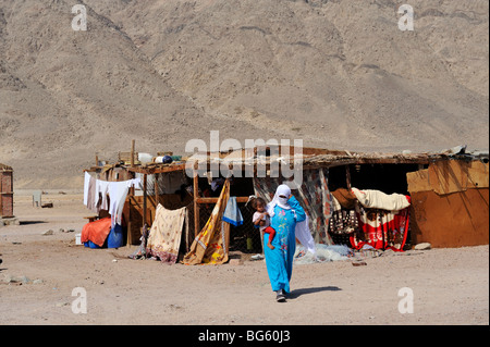 Campo Beduino di Ras Abu Ghalum National Park, Sinai, Egitto Foto Stock