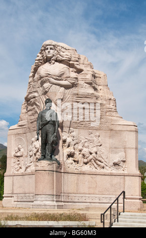 Utah Salt Lake City Battaglione Mormone scultura commemora il Mormon pioneer volontari che hanno aderito U.S. Army durante la guerra messicana Foto Stock