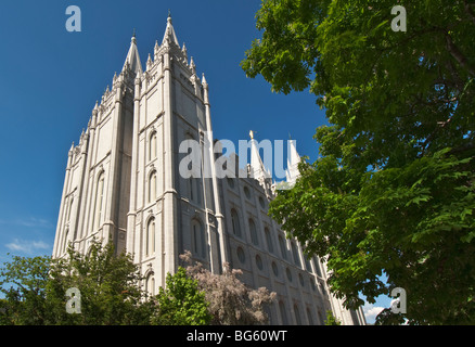 Utah Salt Lake City Mormone Tempio la Chiesa di Gesù Cristo dei Santi degli Ultimi Giorni Foto Stock