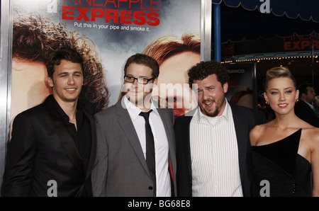 JAMES FRANCO Seth Rogen DANNY MCBRIDE ambra sentita PINEAPPLE EXPRESS PREMIERE WESTWOOD LOS ANGELES STATI UNITI D'AMERICA 31 Luglio 2008 Foto Stock