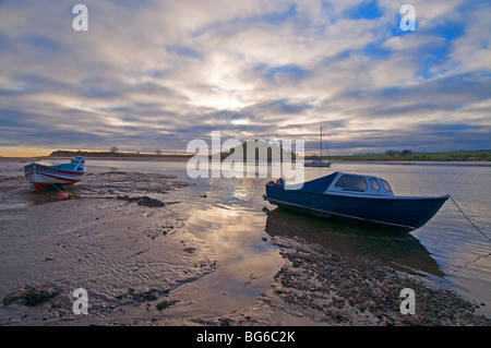 Barche ormeggiate Alnmouth Fiume Aln Esturay Northumberland Inghilterra 5593] SCO Foto Stock