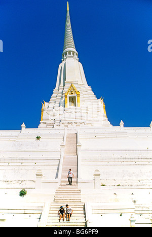 Tempio bianco a Ayutthayah, Thailandia Foto Stock