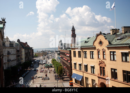 Birds Eye view di Helsingborg, Svezia dal Karnan Foto Stock