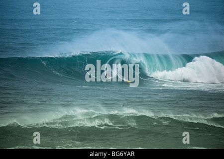 Navigando sulla North Shore di Oahu, Hawaii Foto Stock