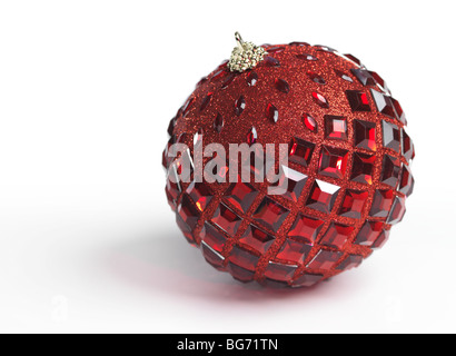 Decorazione per albero di Natale isolato su sfondo bianco Foto Stock