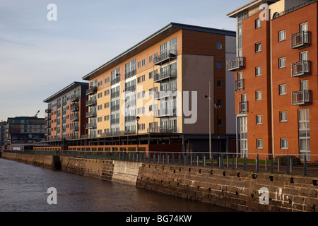 Riverside appartamenti residenziali alloggio  Dundee City Quayside residenziale sviluppo Tayside, Scozia, Regno Unito Foto Stock