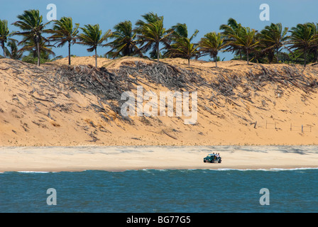 Alla guida di un buggy lungo la costa tropicale vicino a Tibau do Sul e Pipa brasile Foto Stock