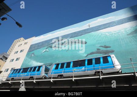Completamente automatizzata di Miami Centro citta' sistema di treno Foto Stock