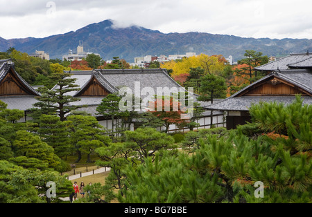 Castello-fortezza Giardino Honshu Giappone Kyoto Nijo-jo Foto Stock