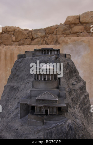 Israele, il deserto della Giudea, un modello del nord del palazzo di Masada Foto Stock