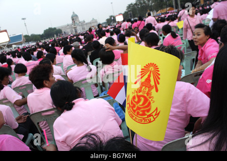 Festa per il re Bhumibol Adulyadej nella sua ottantaduesima compleanno Foto Stock