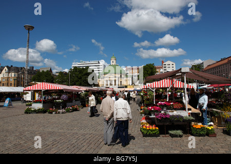 La Finlandia, la regione della Finlandia corretto, Finlandia occidentale, Turku, City Square, la piazza mercato Kauppatori Square, Chiesa Ortodossa Foto Stock