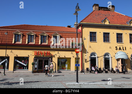 Finlandia, Regione di Satakunta, Rauma, Old Rauma, medievale storica casa trimestre, la Town Hall Square, la piazza del mercato, Foto Stock