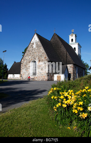 Finlandia, Regione di Satakunta, Rauma, la storica chiesa quattrocentesca chiesa di pietra di Santa Croce Foto Stock