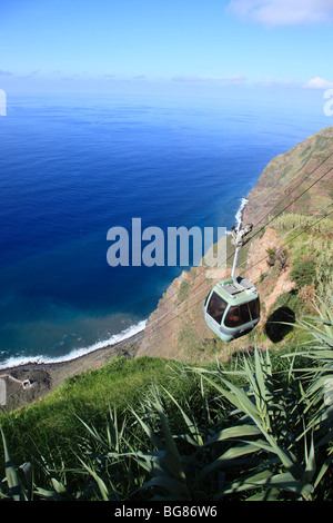 Teleferico a Quebrada Nova Ponta do Tristao Madeira Portogallo Europa. Foto di Willy Matheisl Foto Stock