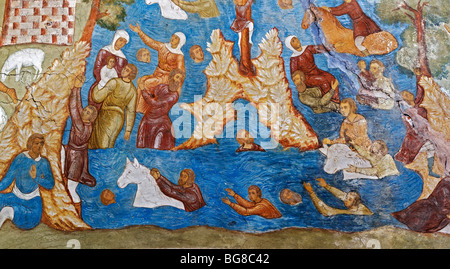 Pittura murale, Chiesa di Sant'Elia, il Profeta (1650), Yaroslavl, Yaroslavl Regione, Russia Foto Stock