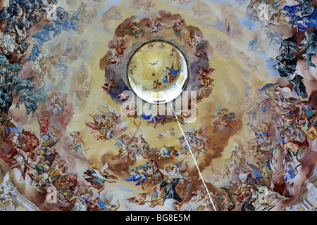 L affresco nella cupola di Ettal Abbey, Baviera, Germania Foto Stock