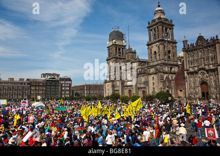 Elezione proteste di Zocalo a Città del Messico Foto Stock