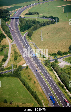 Moselle (57) : vista aerea su strada / autostrada A4 Foto Stock