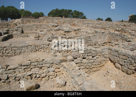 Arte greche. Emporium (Ampurias). Colonia greca fondata dai greci di foci. 575 BC. Rovine di Neapolis. Girona. Spagna. Foto Stock