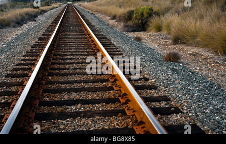 Ferrovia al tramonto Foto Stock