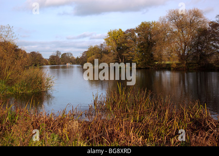 Autunno sul Fiume Tamigi vicino a Sonning Oxfordshire England Regno Unito Foto Stock