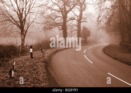 Mattinata nebbiosa in Swithland, Leicestershire, Regno Unito Foto Stock