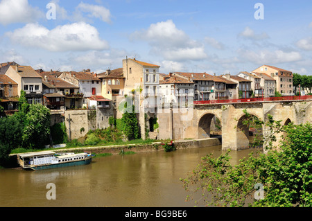 Villeneuve-sur-lotto (47) : 'Pont-Vieux' o 'Pont des Cieutat' bridge Foto Stock