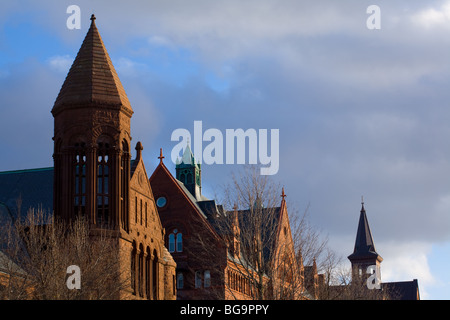 Università fila all'Università di Vermont, Burlington, Vermont, montagne verdi Foto Stock