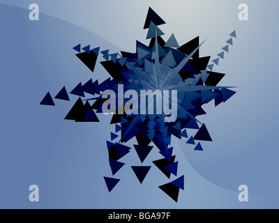 Esplosione di forme geometriche astratte illustrazione rappresentata Foto Stock
