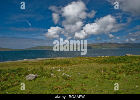 Vista sul Loch Na Keal Isle of Mull Argyll & Bute Scozia Scotland Foto Stock