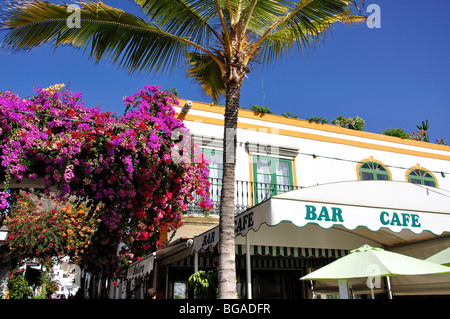 Harbourside promenade, Puerto de Mogan, Mogan comune, Gran Canaria Isole Canarie Spagna Foto Stock