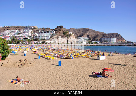 Beach resort vista, Puerto Rico, Mogan comune, Gran Canaria Isole Canarie Spagna Foto Stock