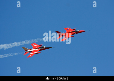 Due Folland Gnat aeromobile in formazione Foto Stock