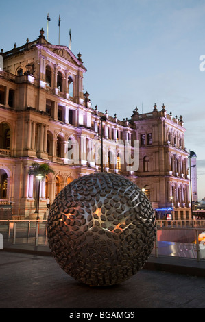 'STEAM', arte pubblica il lavoro di fronte al Treasury Casino edificio, Brisbane, Queensland, Australia Foto Stock