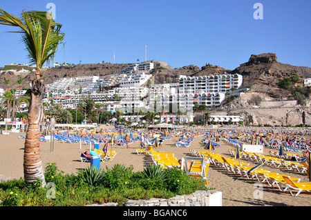 Beach resort vista, Puerto Rico, Mogan comune, Gran Canaria Isole Canarie Spagna Foto Stock