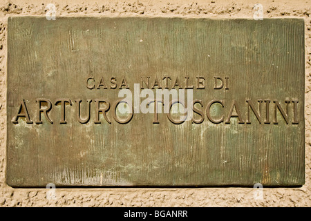 Casa natale e museo di Arturo Toscanini, Parma, Emilia Romagna, Italia Foto Stock