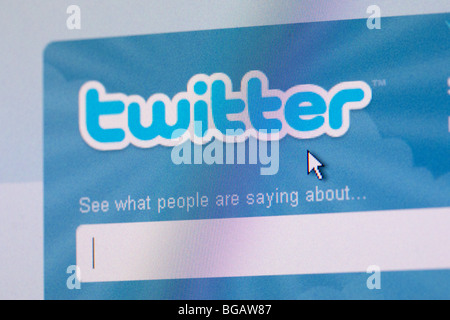 Screenshot della casella di ricerca su twitter sito di social networking per solo uso editoriale Foto Stock