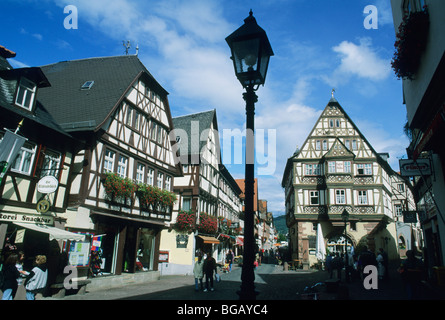 Germania, Miltenberg, a struttura mista in legno e muratura edifici. Foto Stock