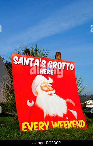 Una santa,s grotta sign in cornwall, Regno Unito Foto Stock