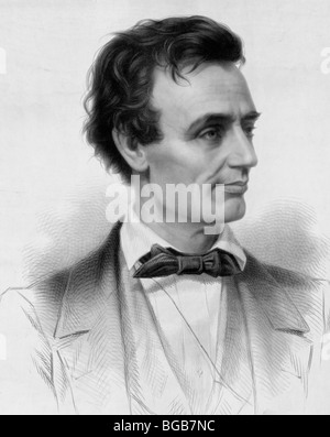 Abraham Lincoln, testa e spalle ritratto, rivolto verso destra Foto Stock